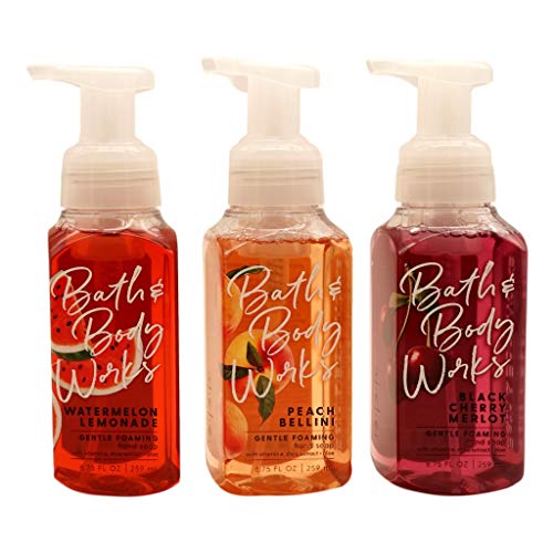 All Time Favorite Gentle Foaming Hand Soap (3 Pack, 1 of each) Peach Bellini, Black Cherry Merlot, Watermelon Lemonade, 8.75 oz