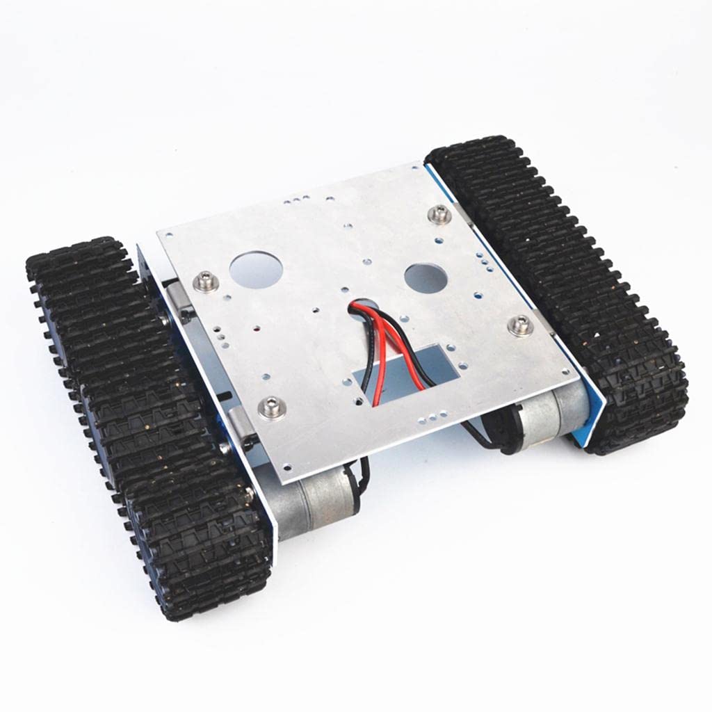 #N/A/a Tanque Robot Kit Chasis Modular con Ruedas de Plástico Estructura Resistente de Aluminio Vías de Ingeniería Adecuado para Proyectos Educativos