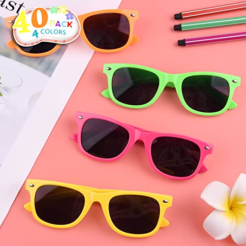 MIAHART Kids Sunglasses Neon Colors Party Favors for Boys and Girls Summer Beach Pool Birthday Graduation Party Gifts2