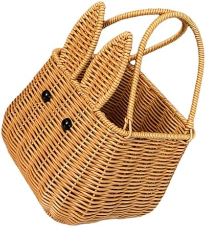 Amazon.com: Rabbit Carrying Basket Bunny Wicker Basket Weaving Baskets ...