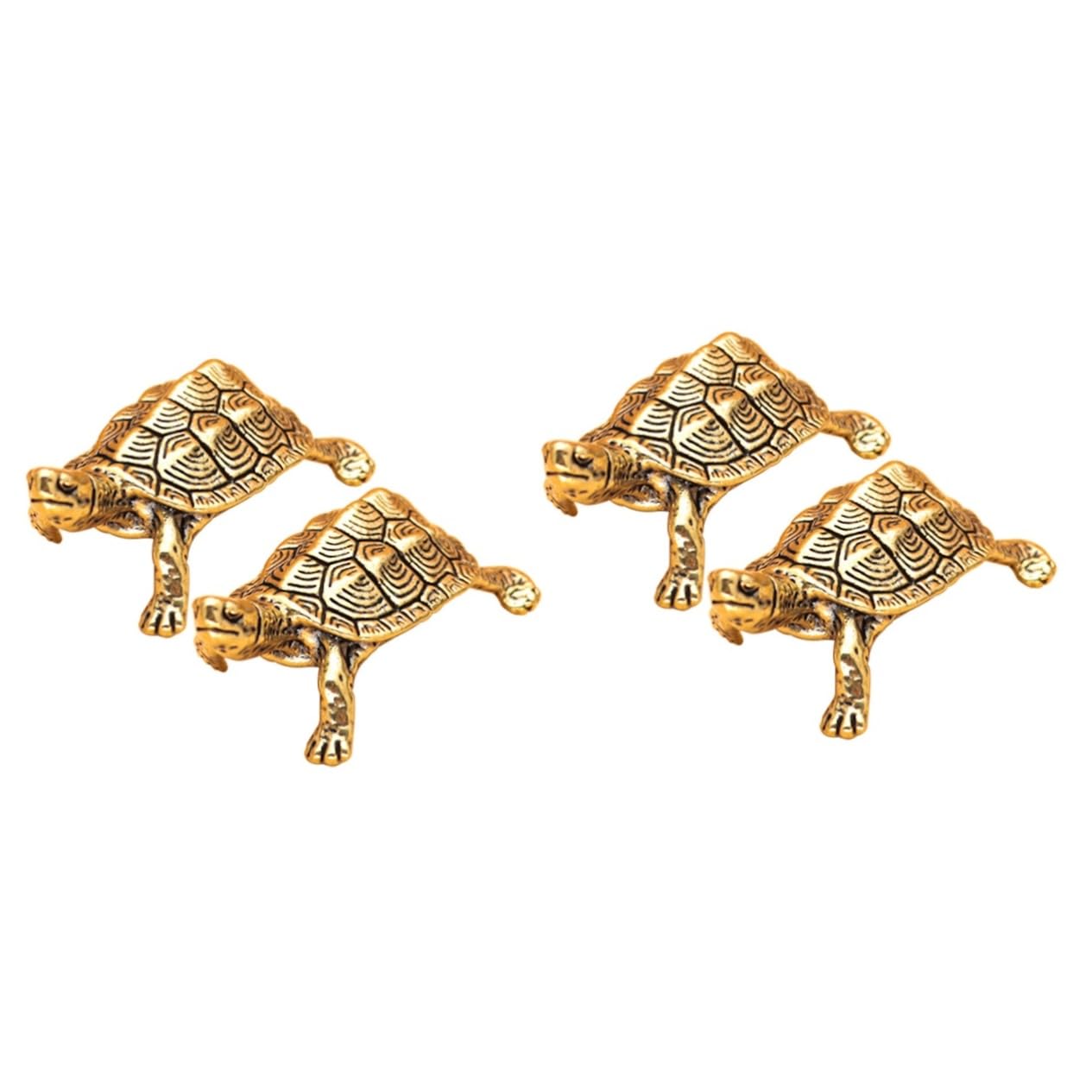Cabilock 4 Pcs Brass Turtle At Home Longevity