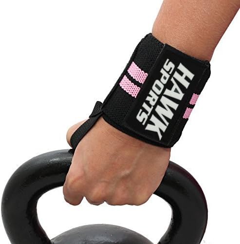 Hawk Fitness Wrist Wraps - 18" - Perfect for Weightlifting - Powerlifting - BodyBuilding. Suitable for Women and Men. Thumb Loop for Easy Application and Stability, 1 YEAR WARRANTY!!!