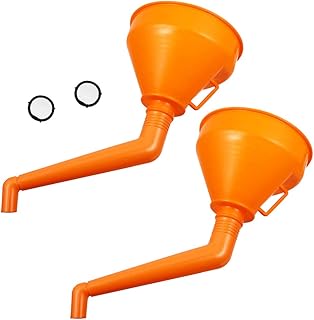 NOLITOY Right Angle Funnel Car Funnel Engine Oil Fluids Gasoline Liquid Kerosene Funnels Flexible Spout Extension 2pcs
