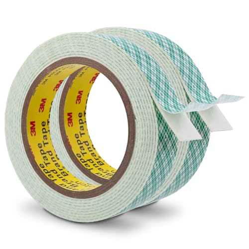 Image of 3M Double Sided Foam Tape 1 inch x 10Ft 2 Pack White | Double Coated Urethane Adhesion Polyurethane Tape for Bonding Attaching Mounting Interior Signage Nameplates DIY Card
