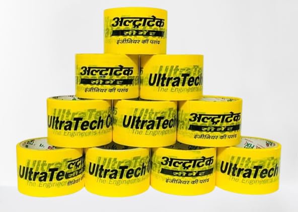 Image of Yellow Ultratech Adhesive Tape | Shuttering tape | Bopp Tape (100 Meter Length) Width 2.5 inch | Pack of 5 Piece