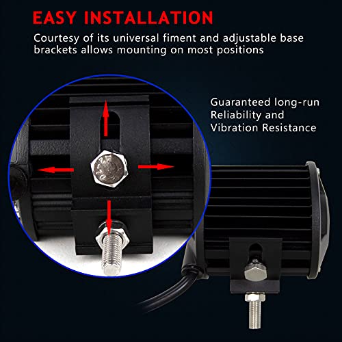 Auxtings 10 Piece 4 Inch 18W Spot Led Work Light Bar Driving Lamp For Jeep Off Road Cabin Boat Suv Truck Car Atv Vehicles Marin #TOP3