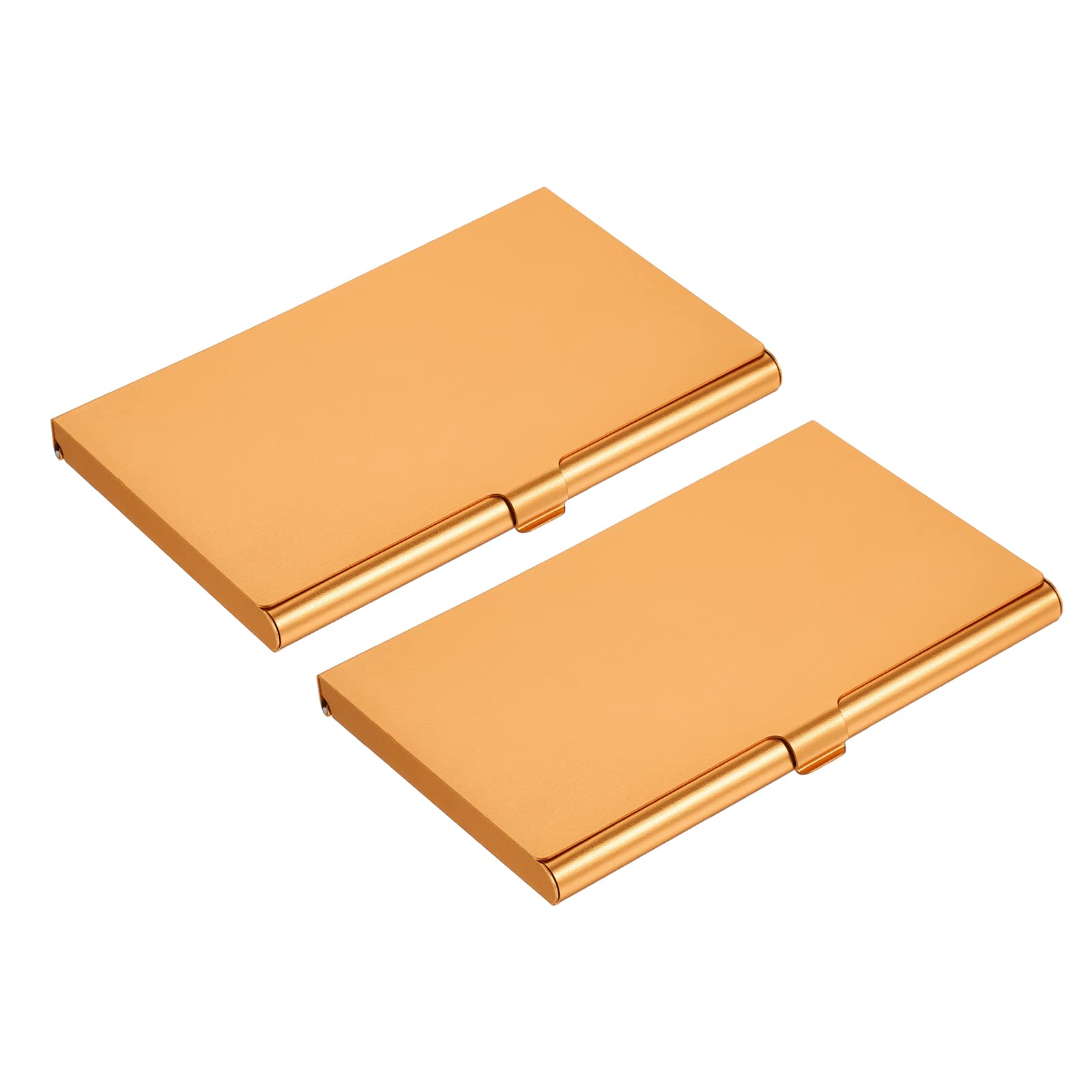 YOKIVE 2 Pcs Business Card Holder, Flip Cover Style | Keep Cards Neat, Great for Office, Home, Daily Use (Yellow, 3.66x2.36x0.32-Inch)