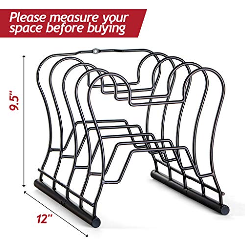 pan organizer and pot lid organizer (6 Tier) SET OF 2 Bronze - Free standing pots and pans organizer - pan rack includes vertical or horizontal to keep pots and pans storage