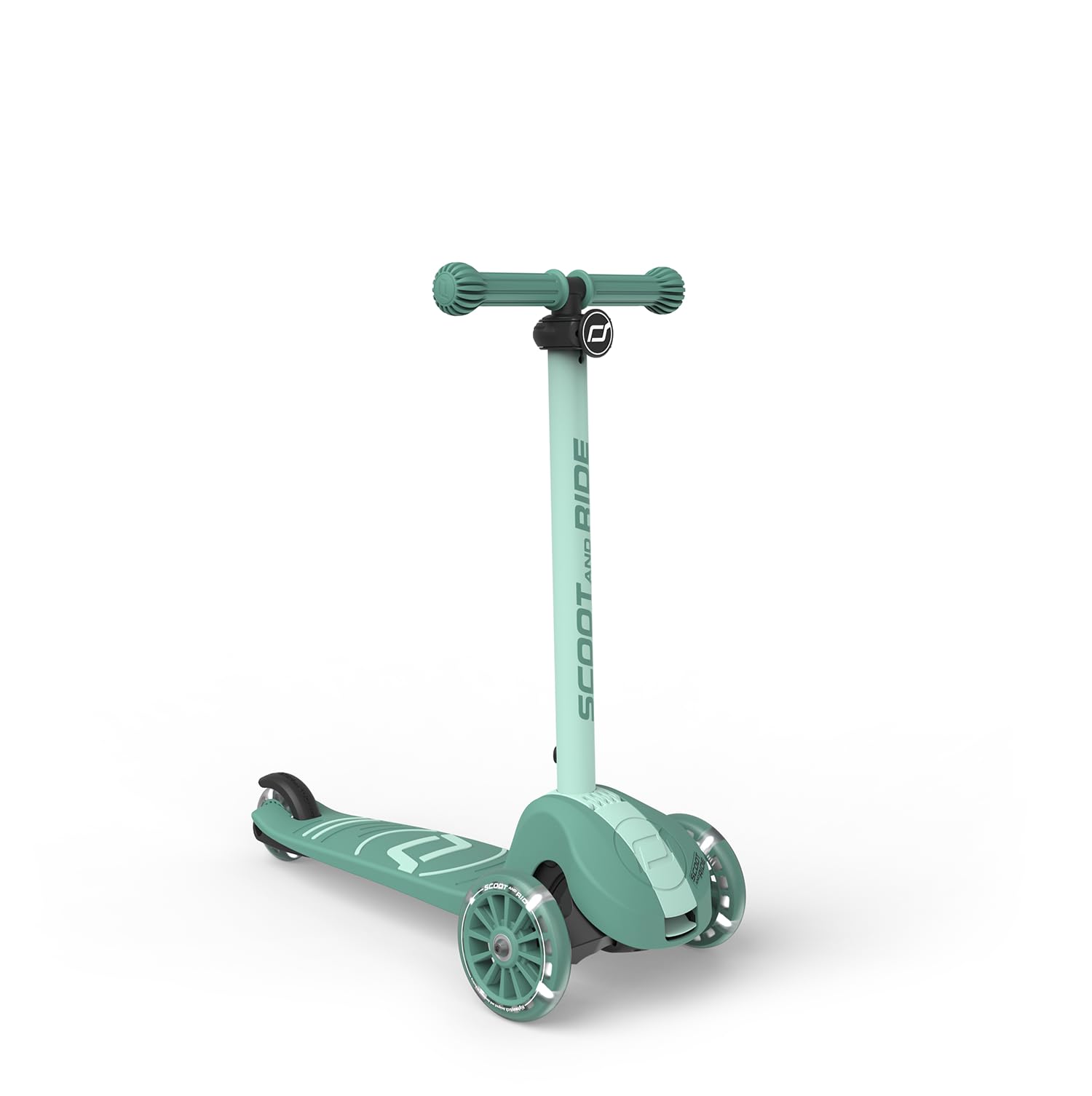 Scoot & Ride Highwaykick 3S Kinderstep vanaf 3 jaar, in hoogte verstelbaar, 2-voudige besturing, led-wielen, inklapbaar, step voor kinderen, 96-130 cm (staal