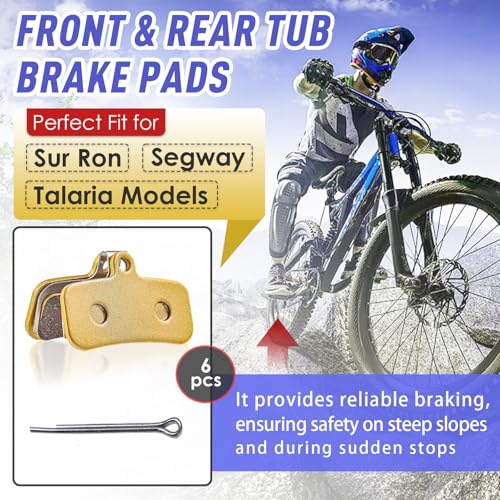 Image of 6 Packs Replacement Genuine Front and Rear Basin Brake Pads for Sur Ron Light Bee X /S, Talaria Sting MX3 R /MX4 and Segway X160 /X260, Electric Off-Road Bike Replacements