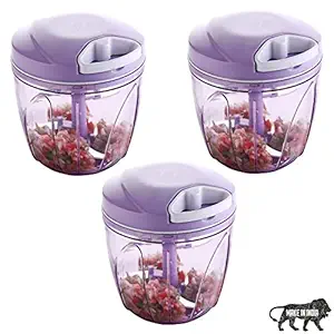 Primelife XL Jumbo Handy Chopper For Fruit & Vegetables - Made In India (Purple)(900ml - Set of 3)