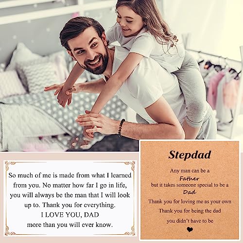 UPROMI Gifts for Dad, Step dad, Grandpa, Uncle, Stepdad, Brother, Son, Grandson, Nephew, Stepson, Man Bracelet, Fathers Day Birthday Gifts for Men Teens2