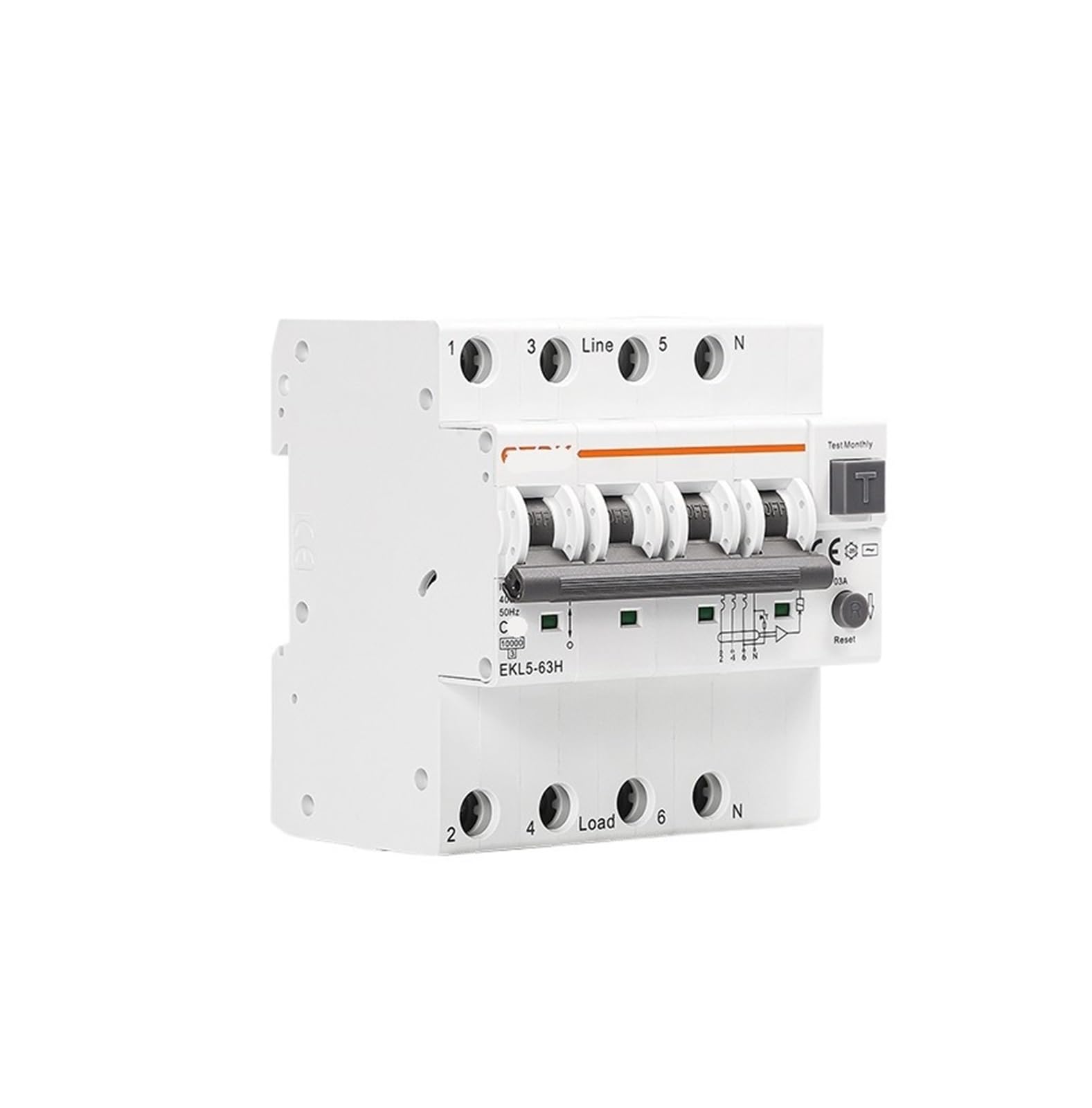 YAPOLQTNM AC Residual Current Automatic Circuit Breaker 10KA 2P 4P 16A 25A 40A 63A overcurrent Leakage Protection 30mA EKL5