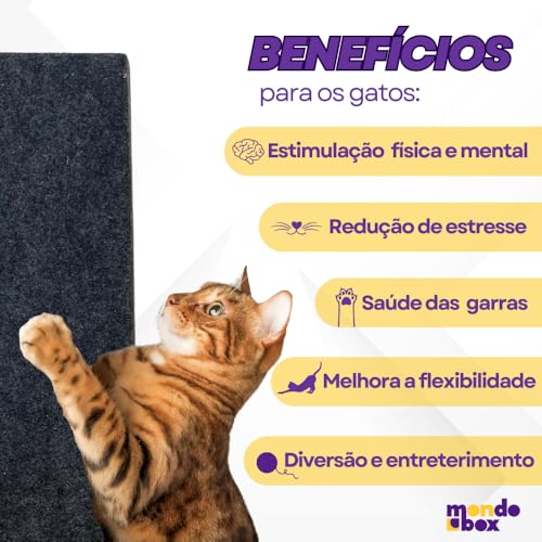 Mondo Box Kit com 2 Arranhadores para Gatos Protetor de Canto para Sofá e Cama Box em MDF com Carpet