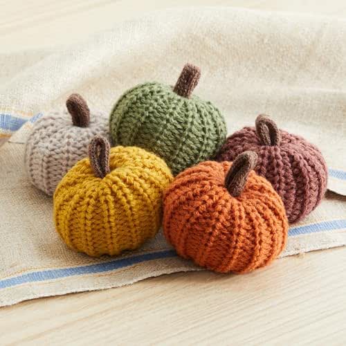 Small Knit Pumpkins Set Of 12 Warm Pumpkin Colors For Bowl