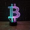 Bitcoin-Logo 16 Kleuren Tafellamp, Nachtlamp Decoratie Afstandsbediening 3D Kleur Usb Optical Lamp Lamp Room Kinderen…