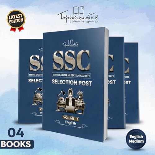 Image of SSC Selection Post Phase 14 Exam Preparation Study Material, Set of 4 Books, English Medium, ToppersNotes Edition