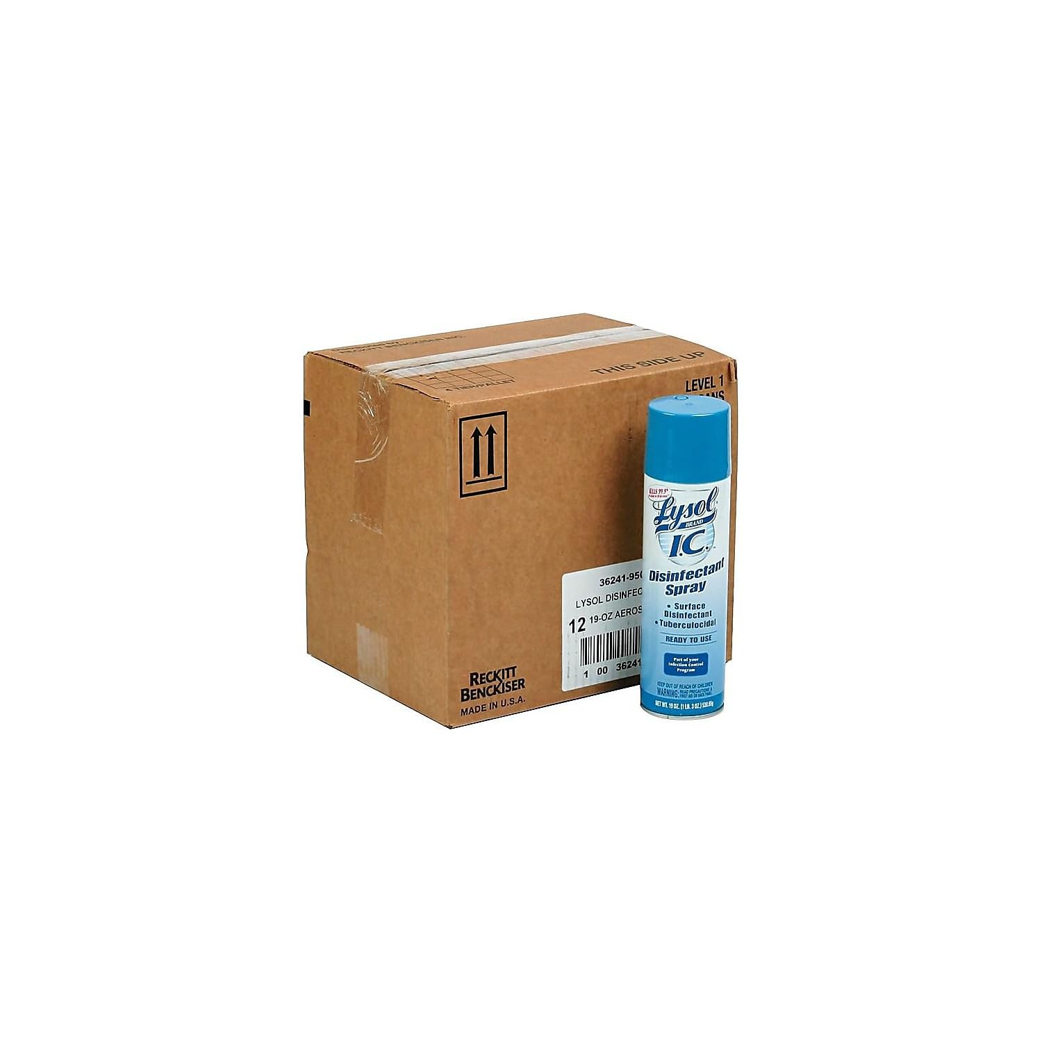 Lysol Professional IC Disinfectant Spray w/Control Flo Valve, Clear, 19 oz (Pack of 12)