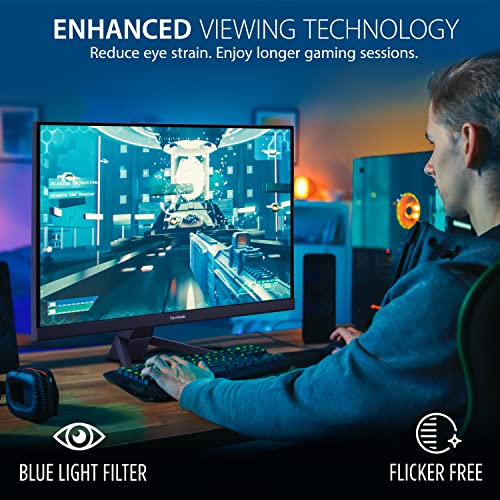 Image of ViewSonic VX2267-MHD 22 Inch 1080p Monitor, 100Hz Refresh Rate with FreeSync for Ultimate Home Entertainment, Eye Care Technology, Ultra-Thin Bezels, HDMI, and DisplayPort Inputs