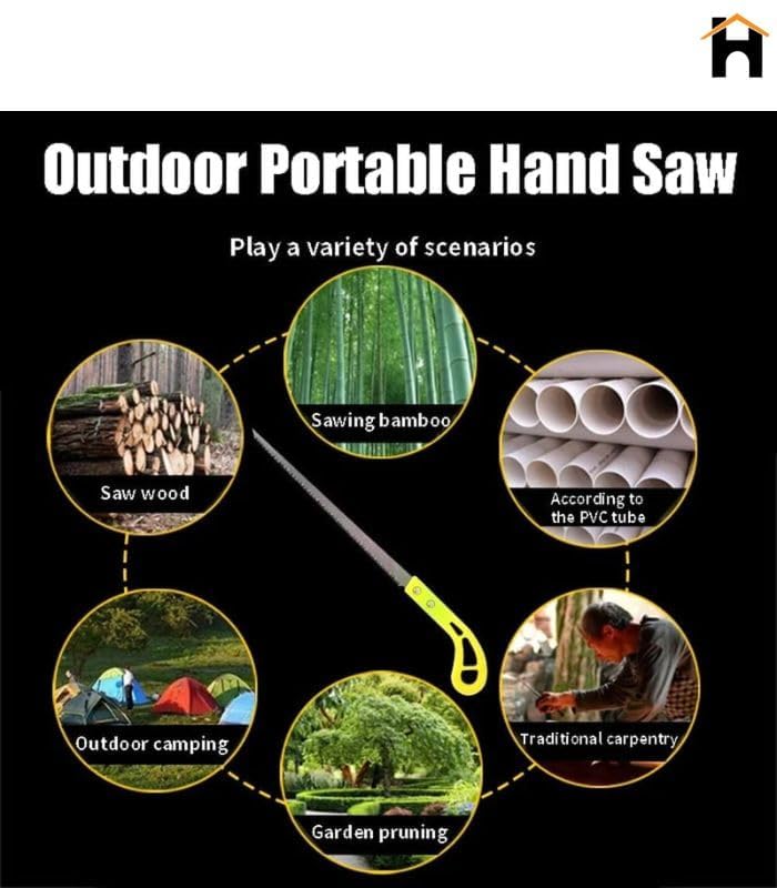 Outdoor Folding Hand Saw, 7-Inch SK5 Blade, Ergonomic Non-Slip Handle, Portable Pruning Saw for Camping, Gardening, Hunting, Cutting Wood, PVC, Bone - Secure Lock, Lightweight Design 1