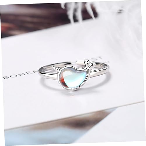Miniatura 8 de VALICLUD 2pcs Whale Ring Dolphin Ring Cute Finger Rings Metal Ring Animal Open Ring Sea Animal Ring Date Rings
