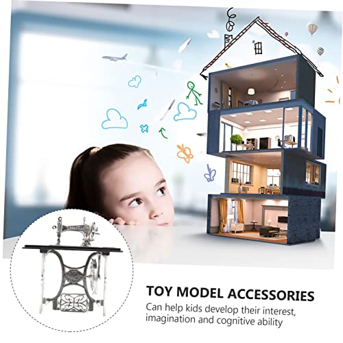 NUOBESTY 1 St Mini-naaimachine Mini Voet Naaimachine Poppenhuis Voetnaaimachine Mini Nep-naaimachine Rollenspel Voor Kinderen Accessoires Voor Poppenhuis Versieren Mechanisch Legering - Image 8