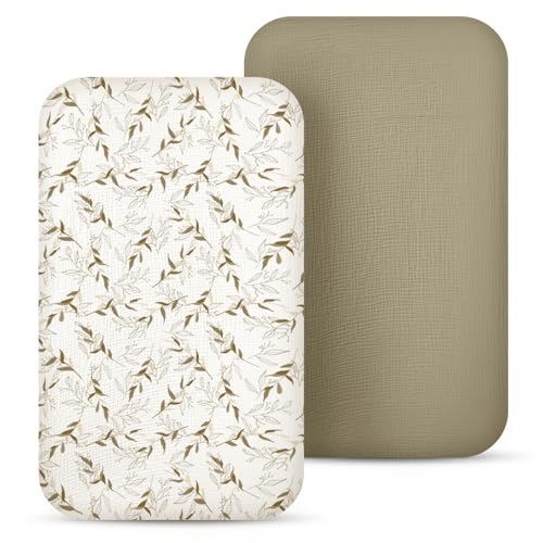 Image of lulumoon Baby Bassinet Sheets Muslin: Cotton Bedside Bassinet Sheets Floral for Girls - Fitted for Bedside Sleeper Mattress