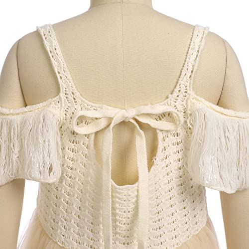 Flower Girl's Dress Princess Puffy Tulle Crochet Dresses Casual Summer Wedding Party Beach Dance Formal Gown4