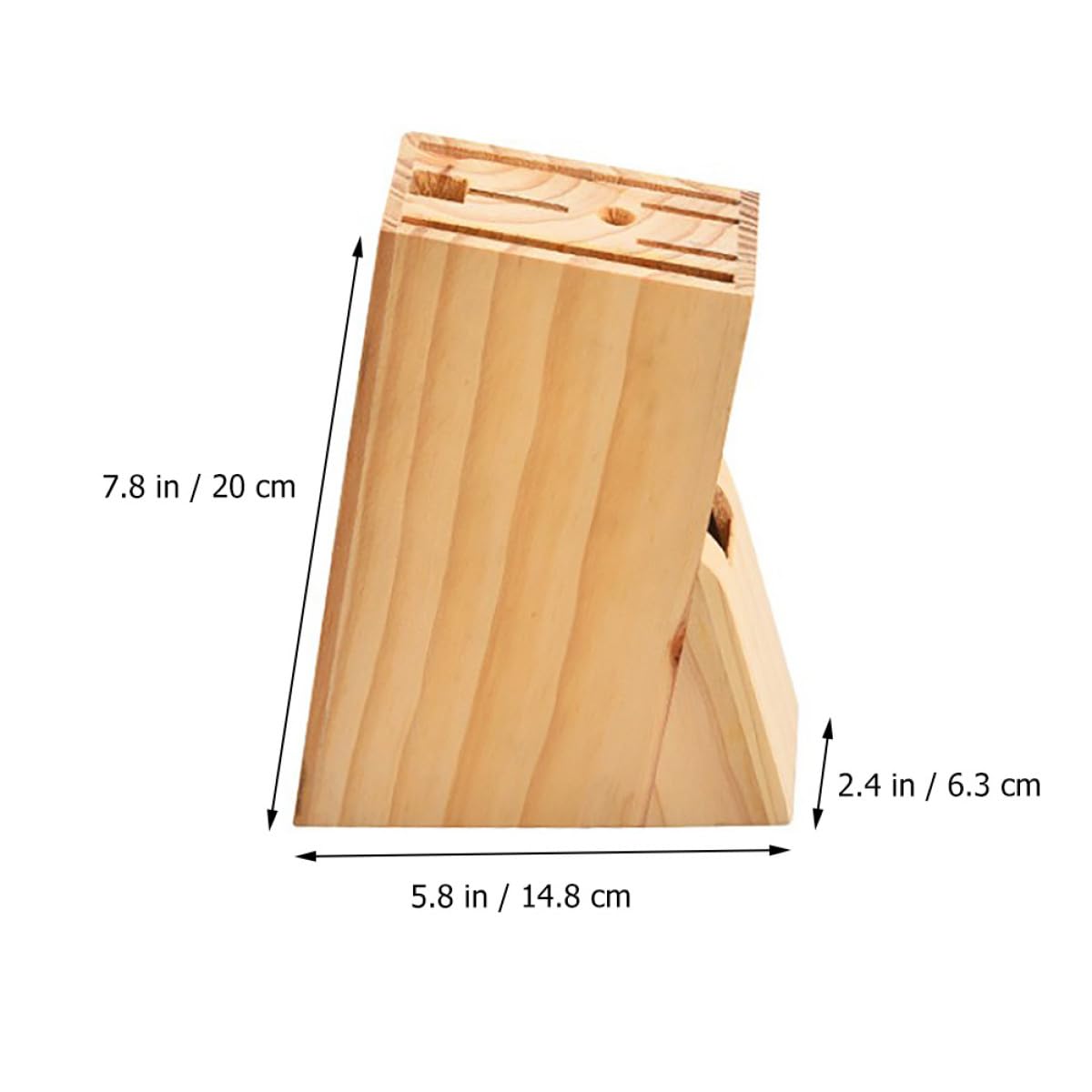 Housoutil Support pour Couteaux Cuisine en Bois Naturel Porte-Couteaux Multifente Stable Rangement Sécurisé pour Couteaux et Ustensiles Cuisine Accessoire Pratique pour Plan de Travail