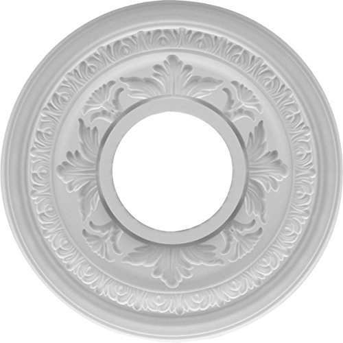 Image of Ekena Millwork CMP10BA Baltimore Thermoformed PVC Ceiling Medallion (Fits Canopies up to 4 1 /4 inch), 10 inchOD x 3 1 /2 inchID x 3 /4 inchP