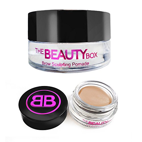 The Beauty Box Brow Sculpting Pomade, Smudge-Free, Waterproof Eyebrow Pomade, Fill and Texturize, 7 shades, 4g. (Taupe)