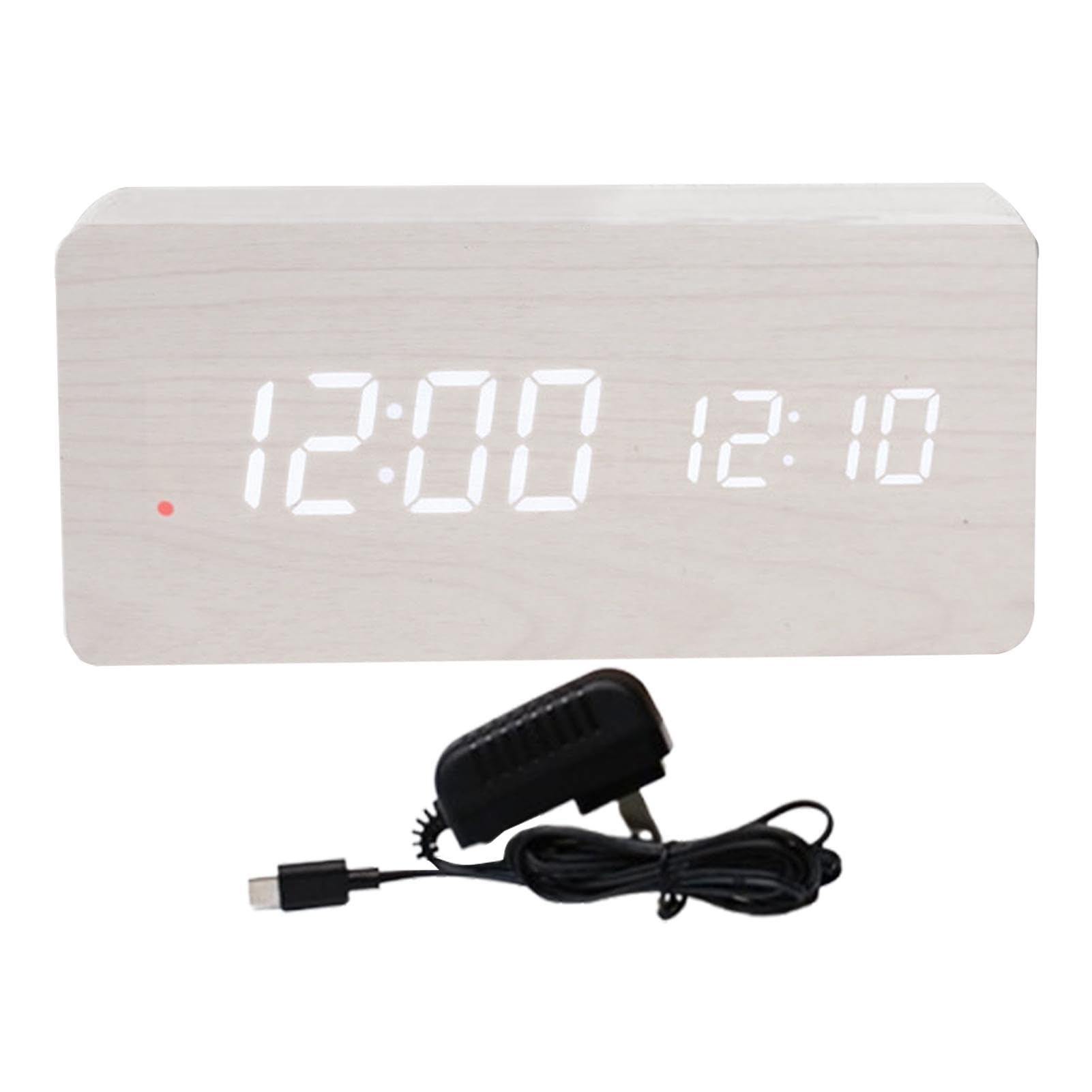 Drewniany zegar cyfrowy LED, nowoczesny drewniany budzik, zegar cyfrowy z drewnianym wykończeniem, drewniany zegar nocny z diodami LED, minimalistyczny drewniany zegar, zegar cyfrowy z