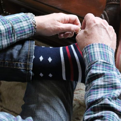 Pierre Henry Over the Calf Socks for Men (3 pairs) | Cotton Over the Calf Dress Socks | Long Socks Designed to Stay up 12+ hr4