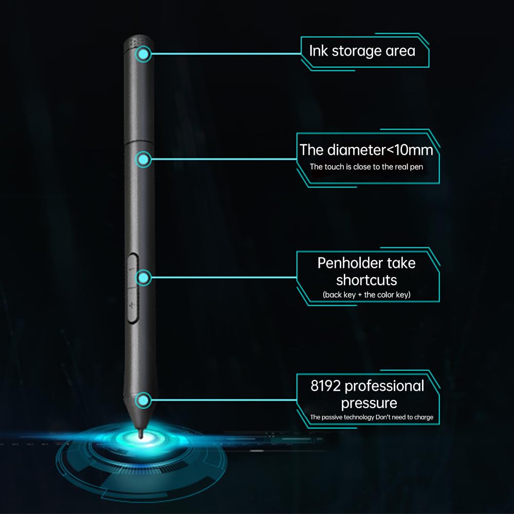 Huiop - Tableta gráfica G50 de dibujo digital con zona de trabajo de 5 x 3 pulgadas, 8192 niveles de sensibilidad a la presión