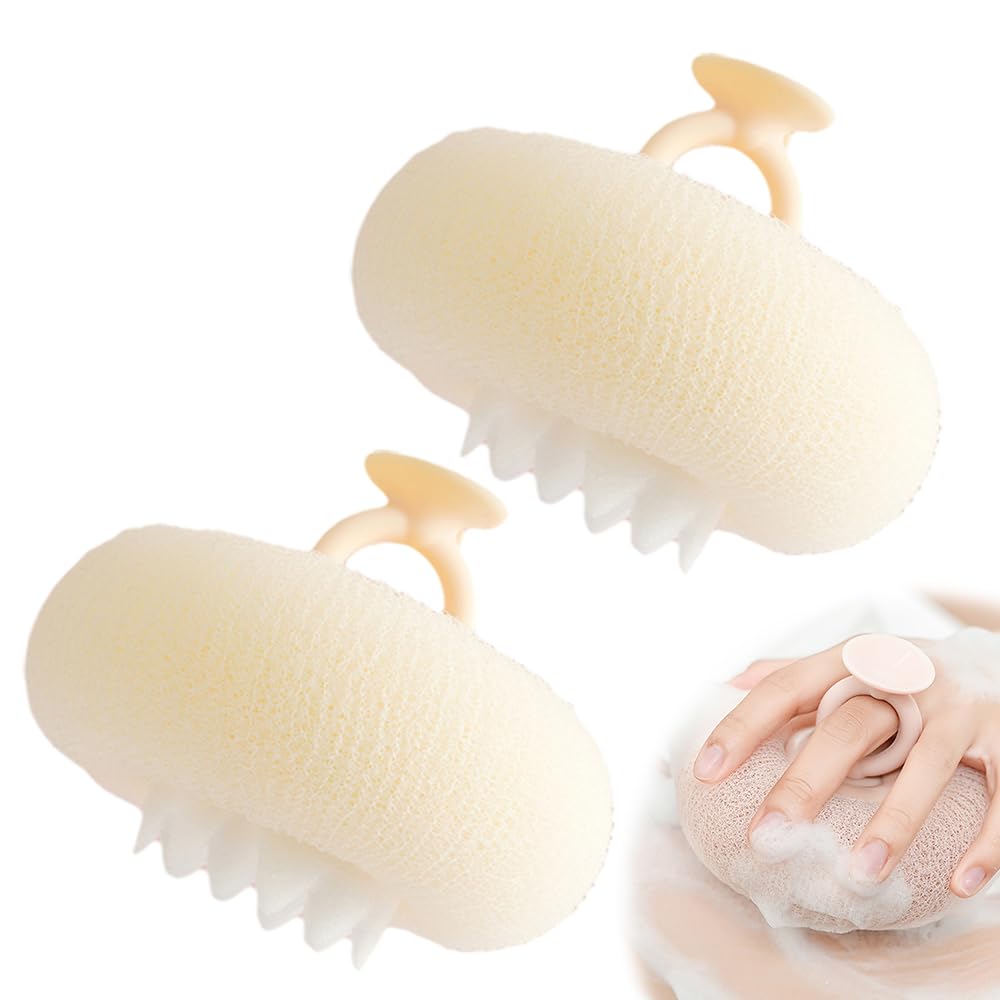 Super Soft Sunflower Suction Cup Bath Ball, 2025 New Bath Cleaning Brush, 2-in-1 Sponge Mesh Pouf Ball Body Scrubber, Shower Gloves Exfoliating