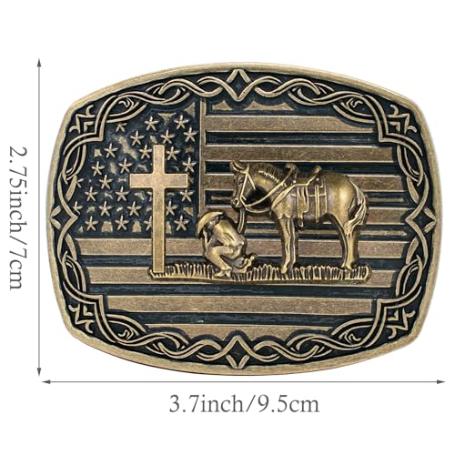 Image of Cowboy Belt Buckle for Men Western Cowgirl Rodeo Longhorn Bull Belt Buckles