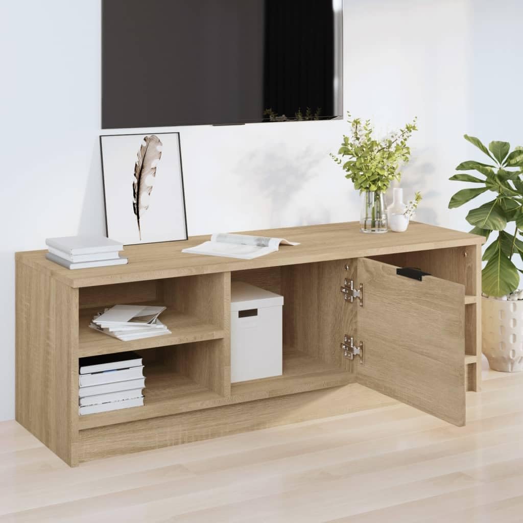 Générique Szafka pod telewizor Drewno Ingenierie 102x35,5x36,5 cm | Przechowywanie DVD, przegroda i półki, wytrzymały blat na książki