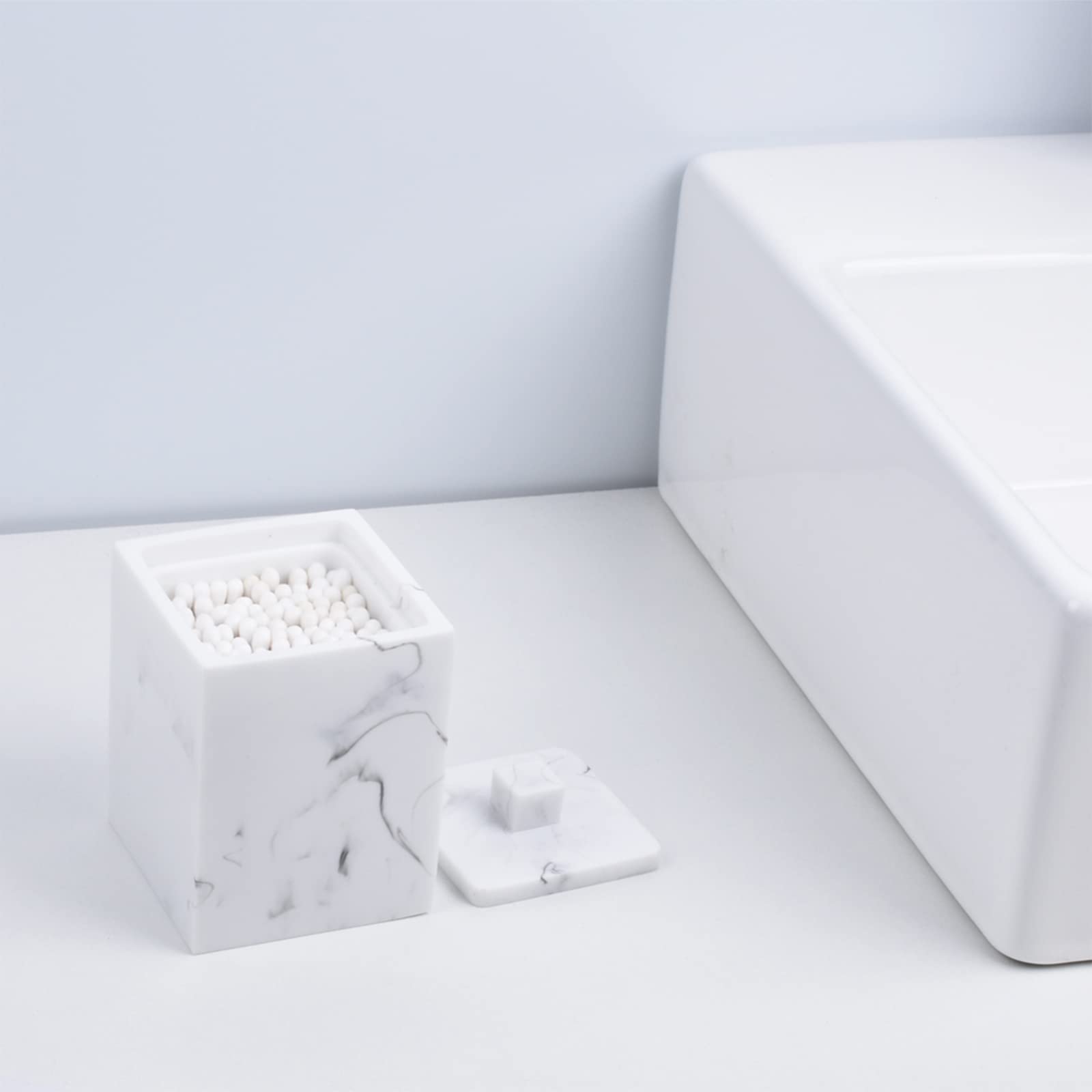 LaMarriti Qtips Lot De 5 Accessoires De Salle De Bain En Verre