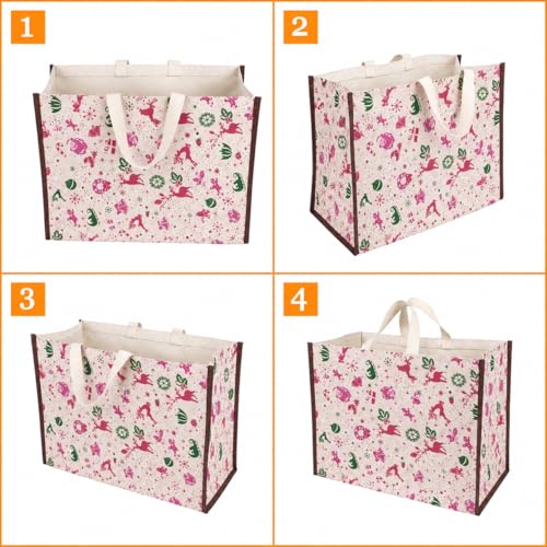 Image of DOUBLE R BAGS Big Heavy Duty Large Eco Cotton Canvas Grocery Shopping Bag for Men & Women Vegetable Milk Fruits with Hand Carry Handle Lunch Box Jhola Tote Bags
