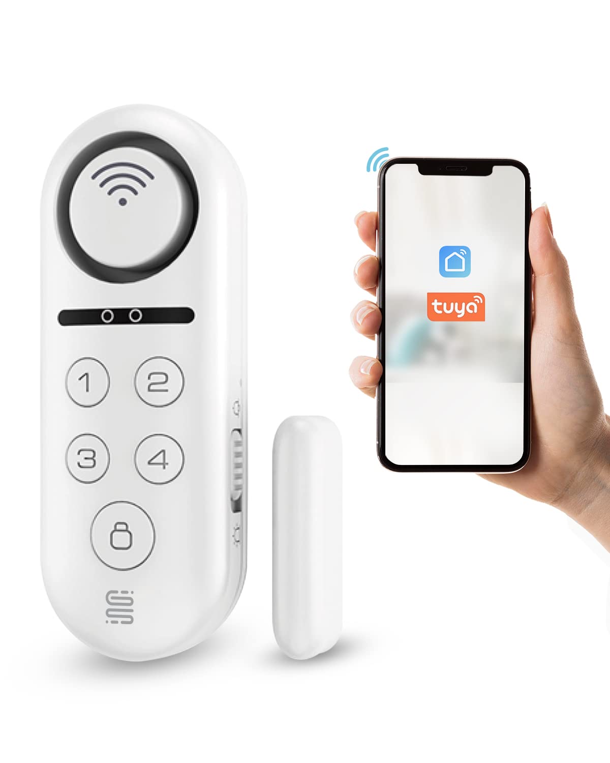 Buy Grestok Smart WiFi Door Security Alarm, 120dB Siren Sound, Keypad for Disarm, Home/Outdoor