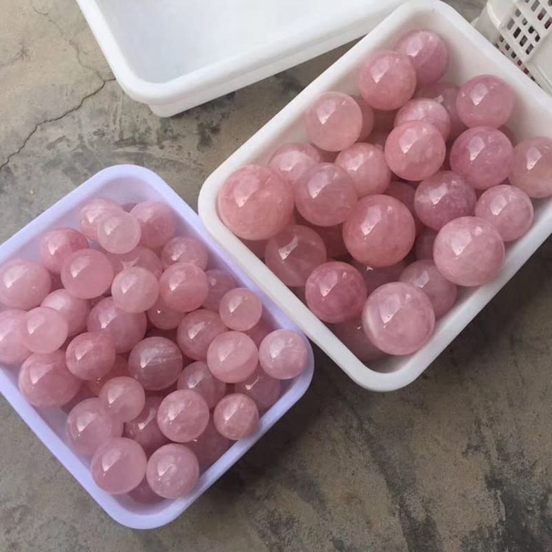 Esfera de cuarzo rosa de alta pureza pulida a mano de 50mm 6