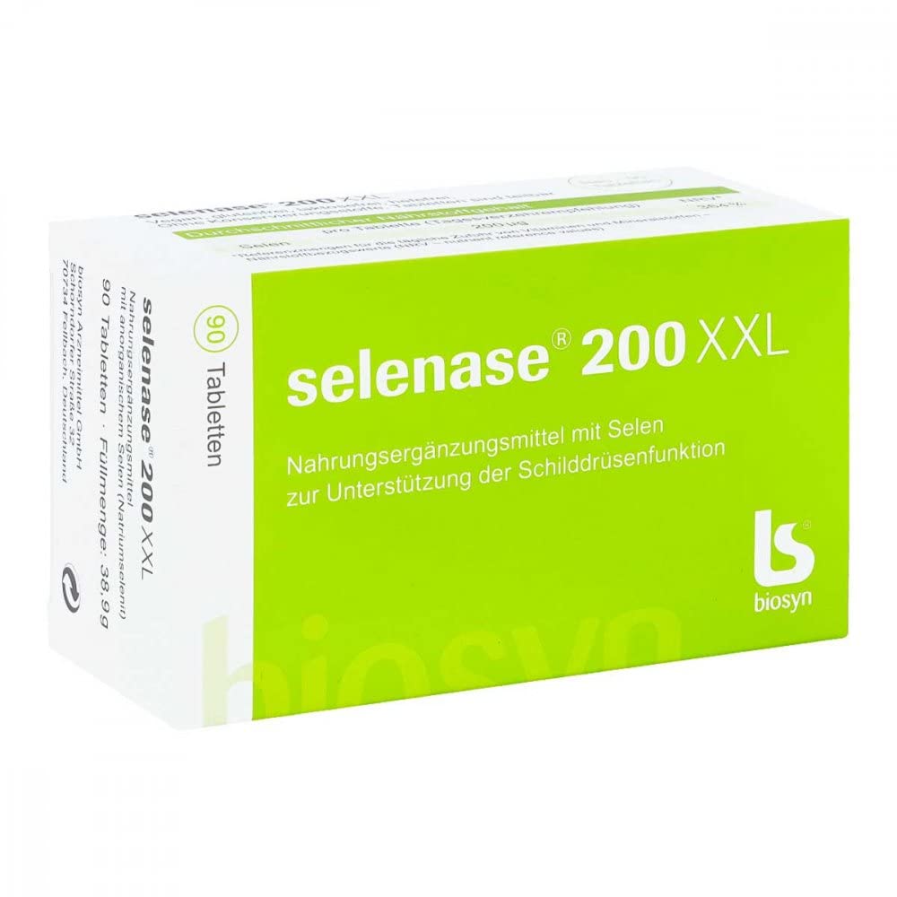 SELENASE 200 XXL Tabletten – 90 Stück, 200 μg Natriumselenit pro Tablette, patentierte Rohstoff-Herstellung in Deutschland