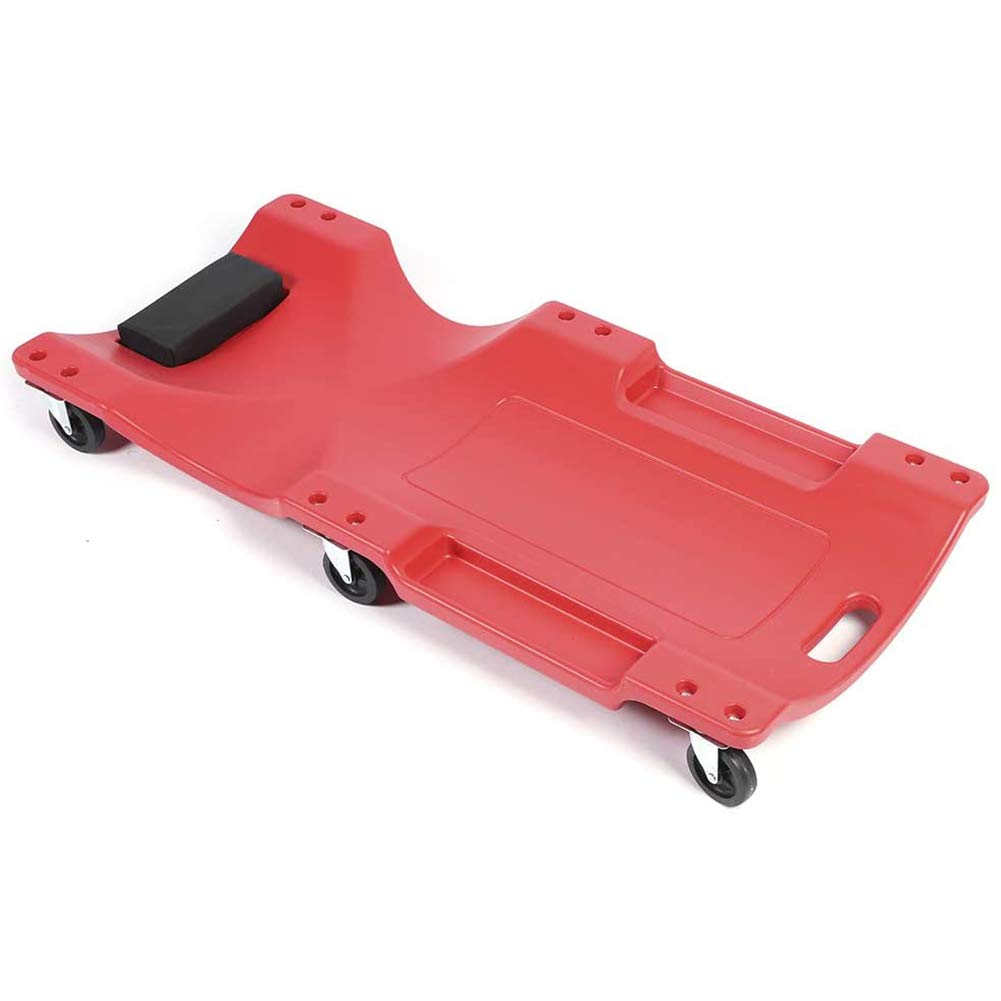 SHKYMechanic Vehicle Creeper Under Car Repair Padded Headrest Rolling Moulded Workshop Garage, 350lb Capacity Car Vehicle Repairing Tool