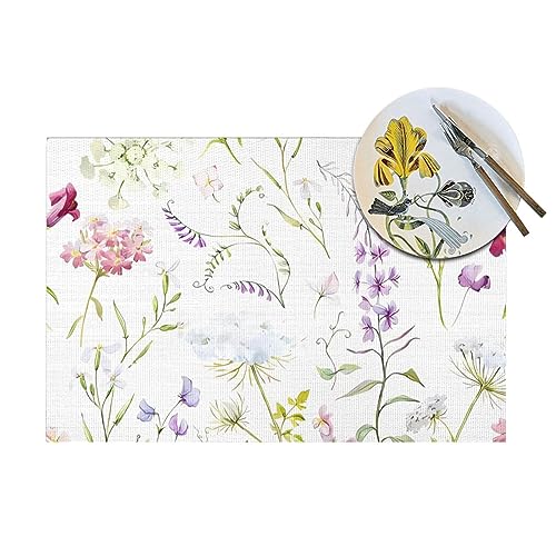 Sets de table de cuisine floraux pour repas en extérieur - 6