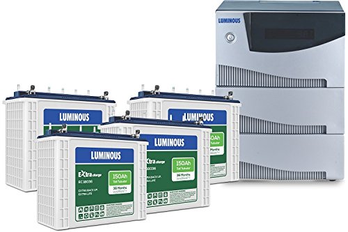 Luminous Inverter & Battery Combo (Cruze 3.5 kVA Sine Wave 3500VA/48V Inverter with Eco Charge EC 18036 Tall Tabular 150Ah Battery – 4 Batteries) for Home, Office & Shops Luminous Inverter & Battery Combo (Cruze 3.5 kVA Sine Wave 3500VA/48V Inverter with Eco Charge EC 18036 Tall Tabular 150Ah Battery – 4 Batteries) for Home, Office & Shops