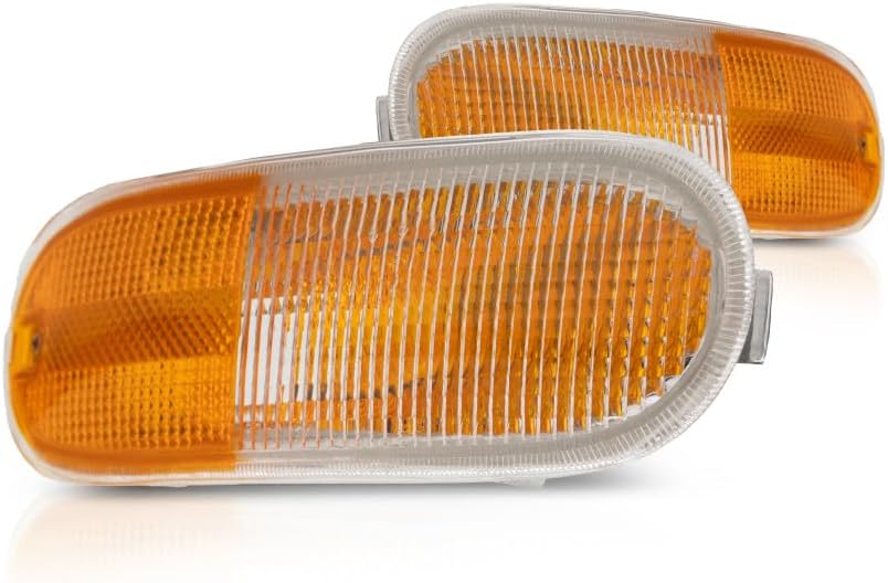 KarParts360 For VW Beetle Turn Signal Light 1998-2005 Driver and Passenger Side Pair/Set | Clear and Amber Lens | VW2520103, VW2521103 | 1C0953155L, 1C0953156L