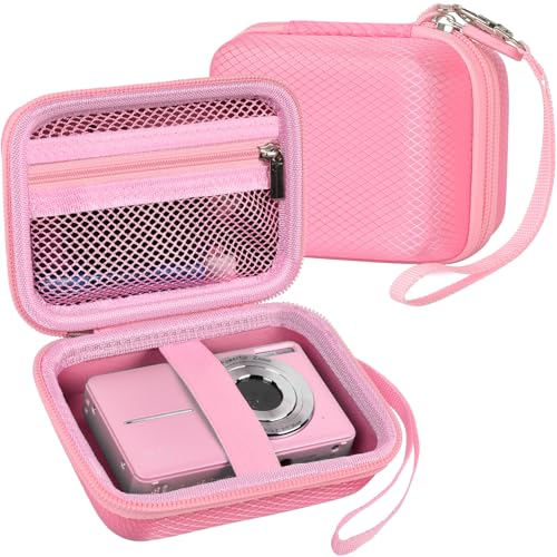 Funda rígida para cámara digital de viaje rosa