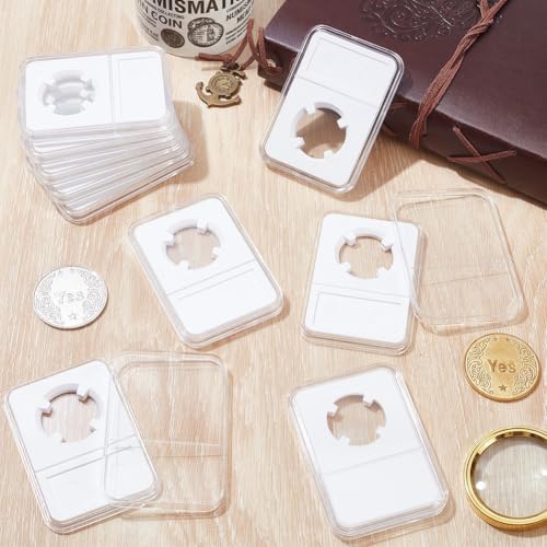 Caja organizadora blanca para 10 monedas en cápsulas miniatura 3