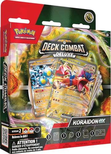 Pokémon: Deck Combat Deluxe – Koraidon-ex du JCC Pokémon (Deck de 60 Cartes prêt à l’Emploi et Accessoires)