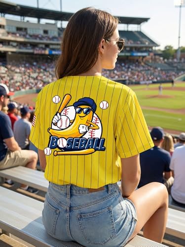 Baseball Shirts for Women Baseball Season Shirt Game Day Player Tshirt Sport Team Button up Short Sleeve Tops — view 5